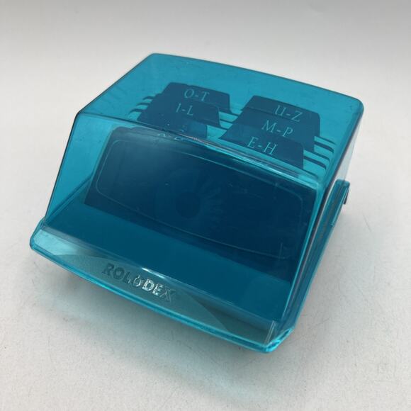 Vintage Petite Rolodex S-300C 125 Card Covered Address Telephone File Blue 4.5" - Picture 1 of 7
